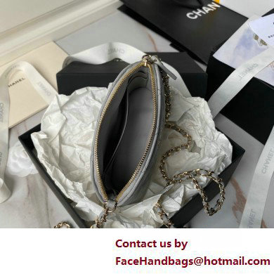 Chanel Grained Calfskin  &  Gold-Tone Metal Clutch with Chain Bag AP4000 Gray 2025